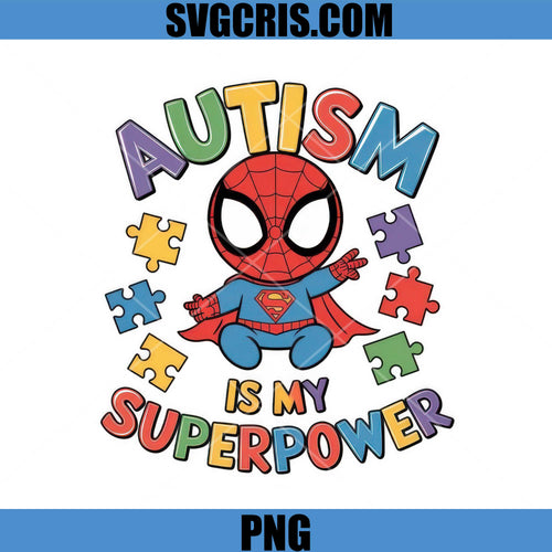 Autism Superpower Puzzle Hero PNG, Colorful Spiderman Autism PNG