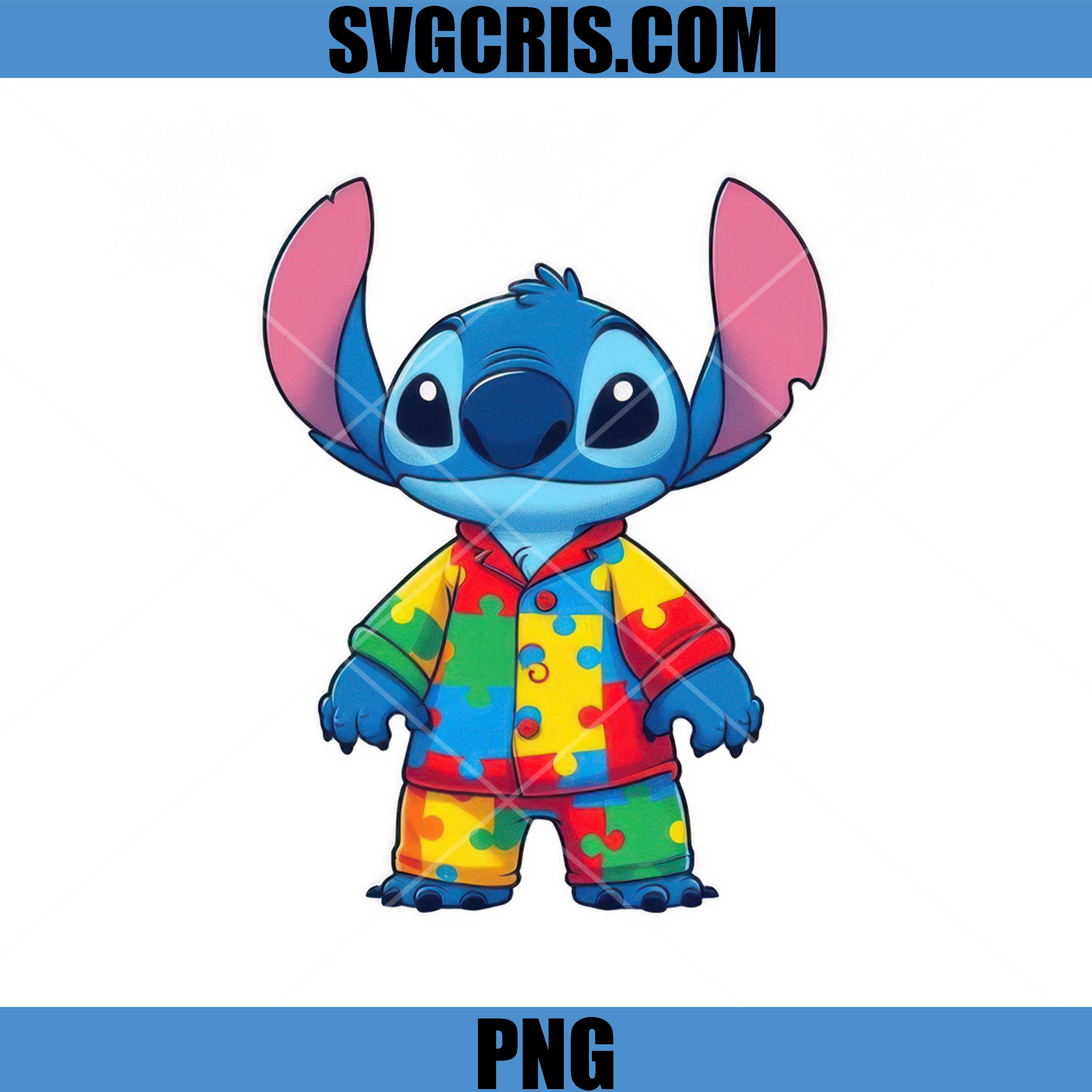Stitch Autism Puzzle Design PNG, Cute Stitch Autism PNG