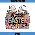 Happy Easter Vibes PNG, Cute Bunny Ears Eggs Spring Design PNG