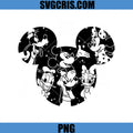 Mickey Minnie Donald Daisy Goofy Silhouette PNG, Disney Friends Head PNG