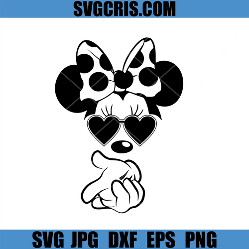 Cute Cartoon Mouse With Heart Glasses SVG, Valentine Mouse SVG