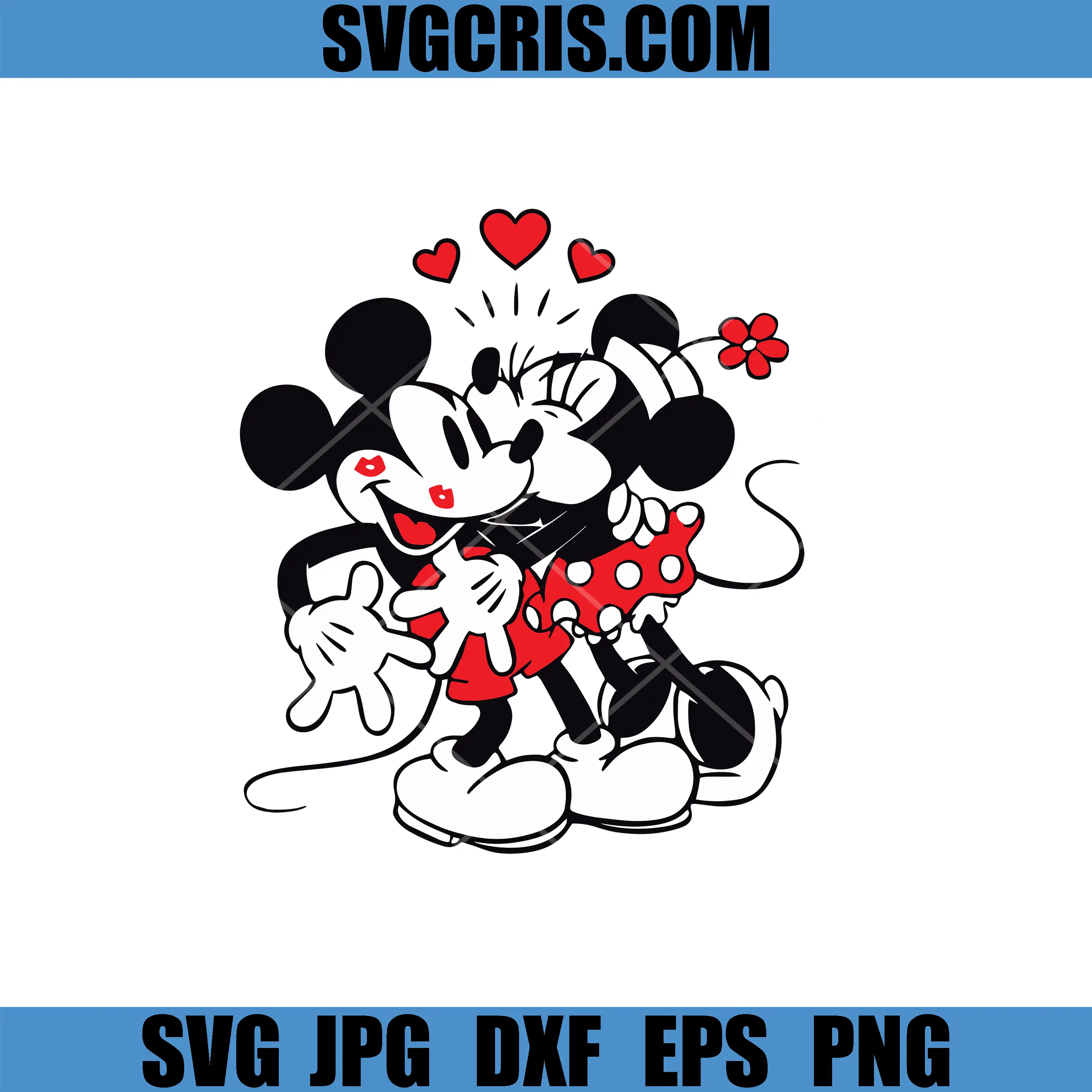 Mickey Minnie Valentine Kiss SVG, Disney Couple Love SVG, Valetine Day SVG