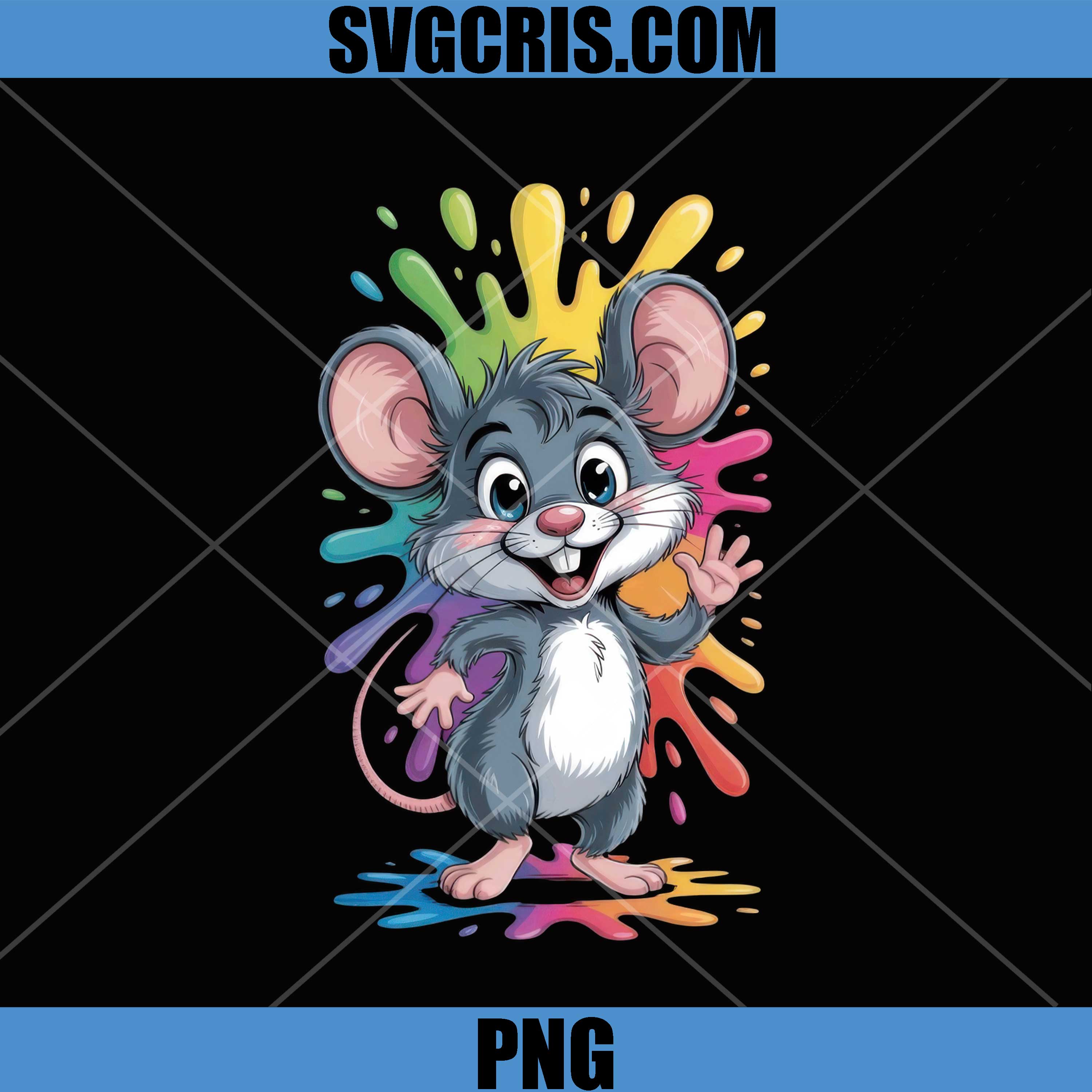 Cute Cartoon Mouse Color PNG, Funny Animal Clipart PNG