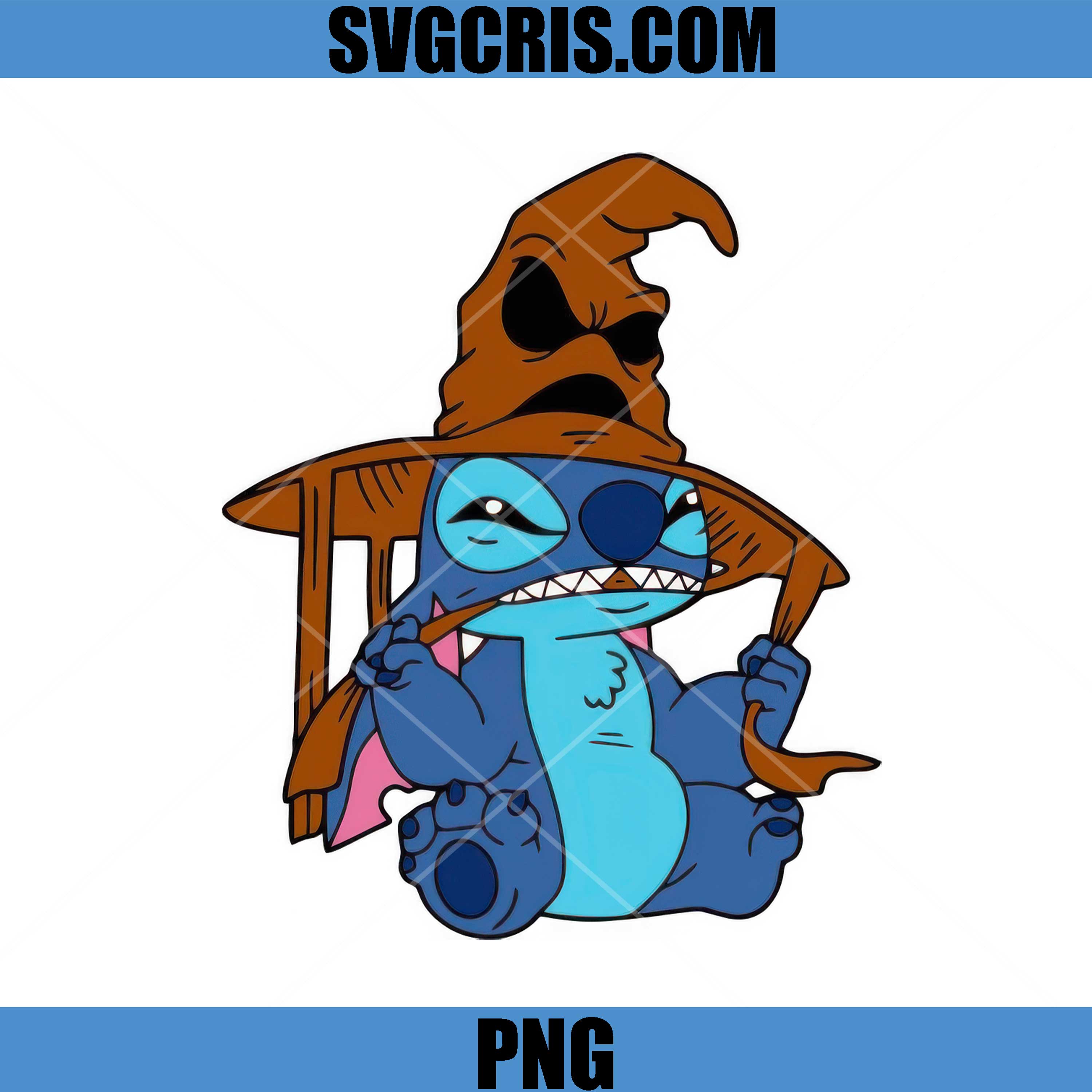 Cute Stitch With Sorting Hat PNG, Magic Cartoon Character PNG