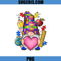 Autism Gnome Heart PNG, Puzzle Teacher Love PNG