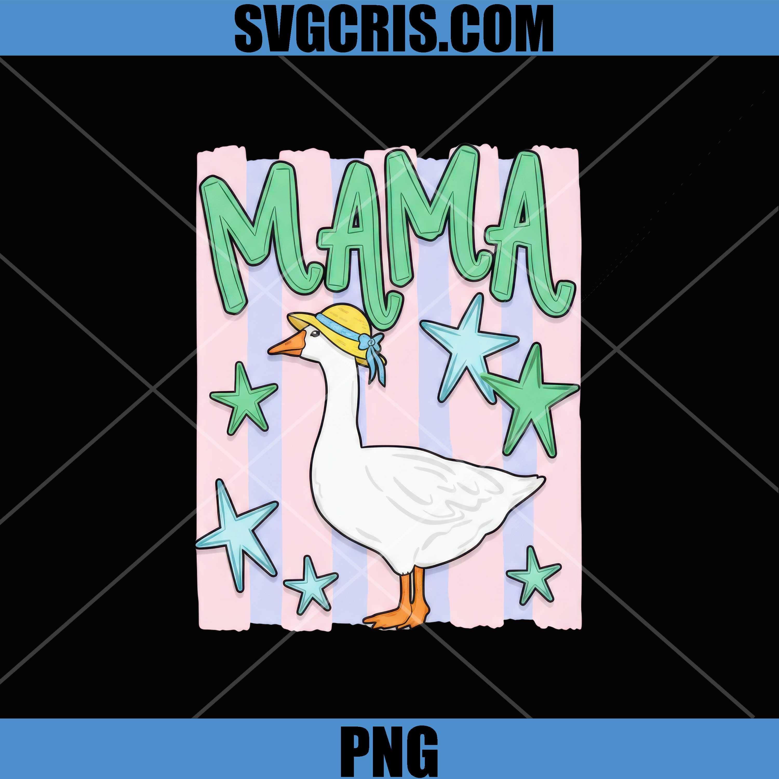 Mama Goose Vintage Stars Art PNG, Cute Mom Life Graphic PNG