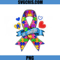 Autism Puzzle Ribbon PNG, Colorful Awareness Ribbon Heart PNG