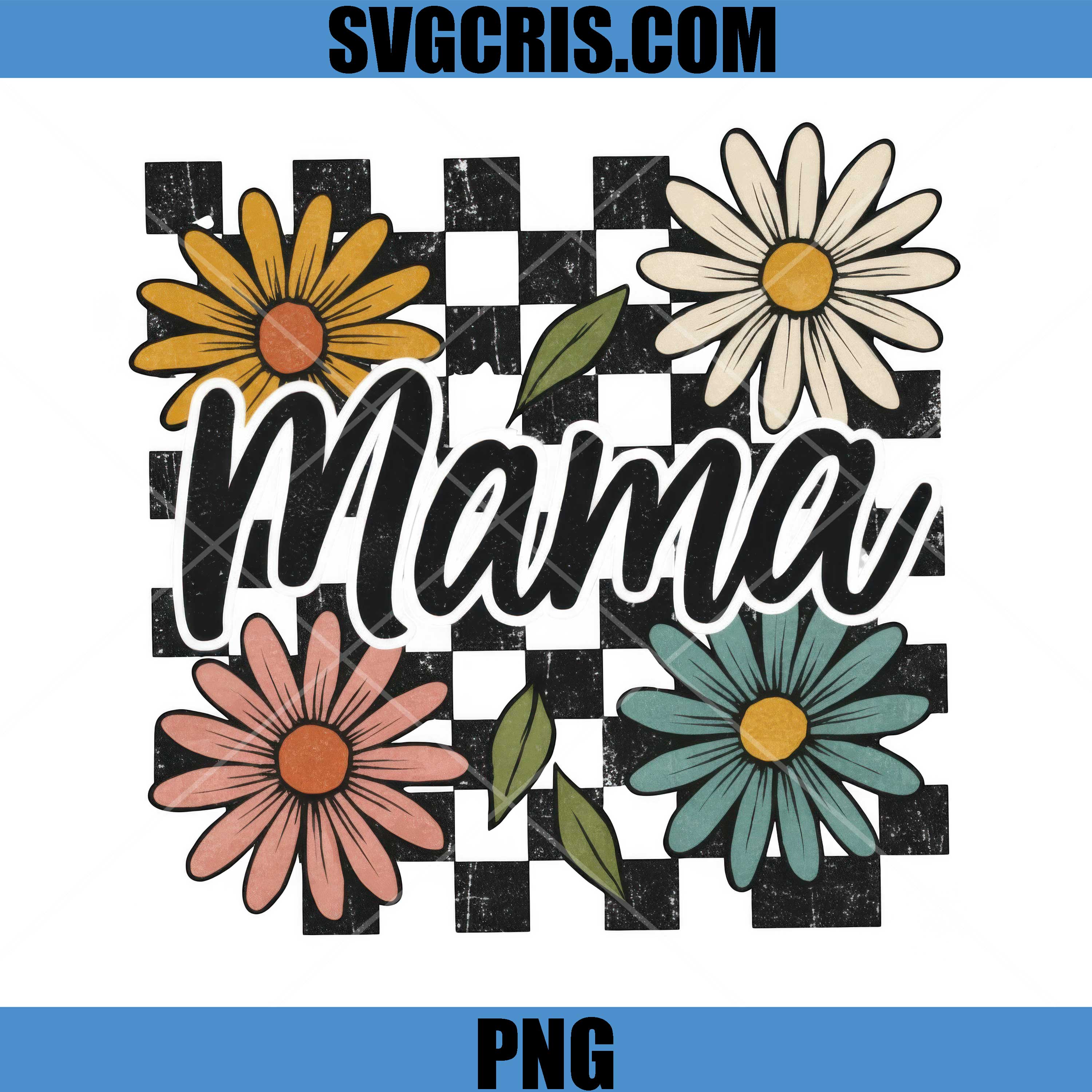 Mama Flower Typography PNG, Retro Floral Mom Design PNG, Mothers PNG