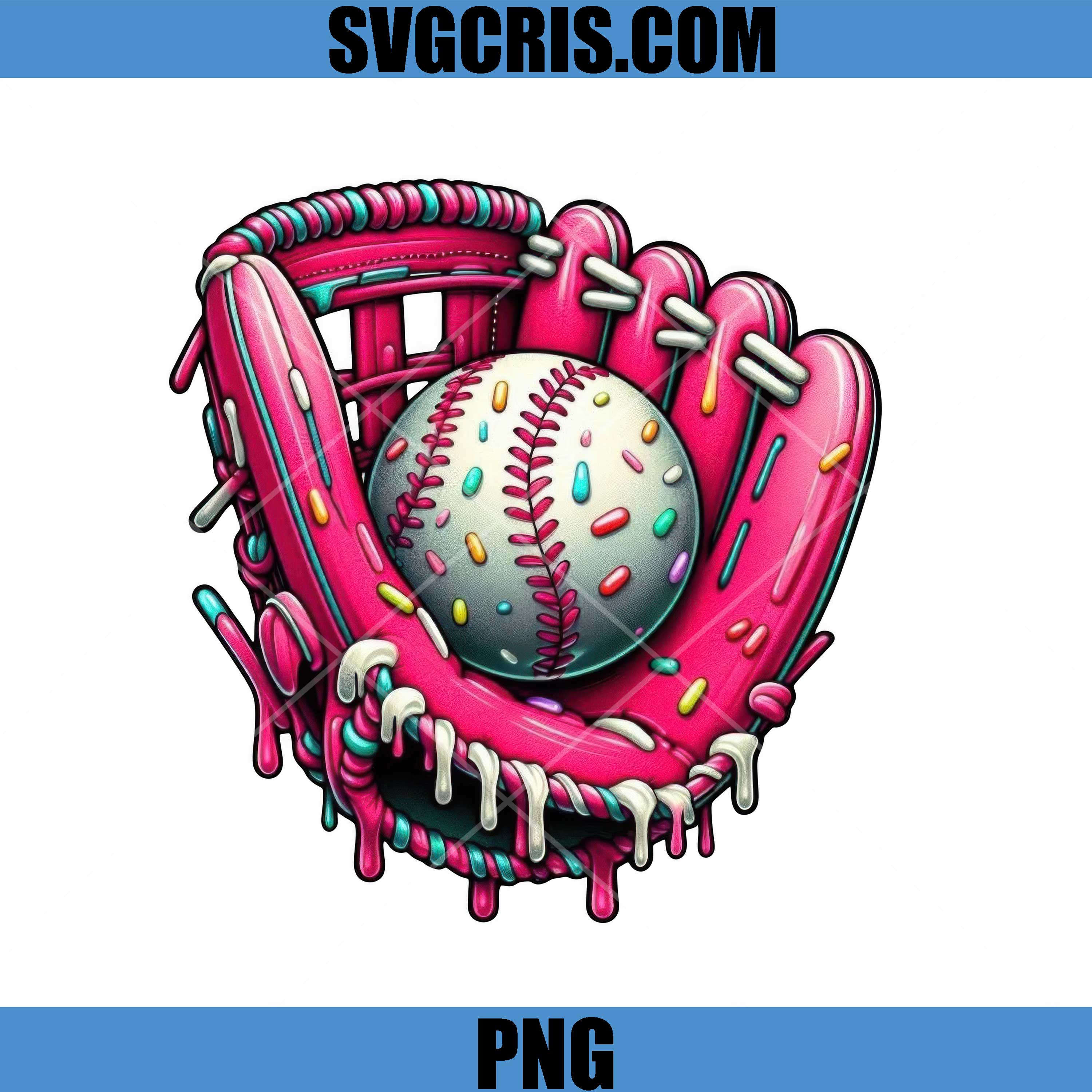 Dripping Baseball Glove PNG, Candy Color Sports PNG, Game Day PNG