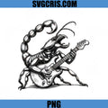 Scorpion Playing Guitar PNG, Rock Metal Animal Guitarist Design PNG