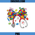 Autism Puzzle Bow Stethoscope Nurse PNG, Medical Awareness PNG