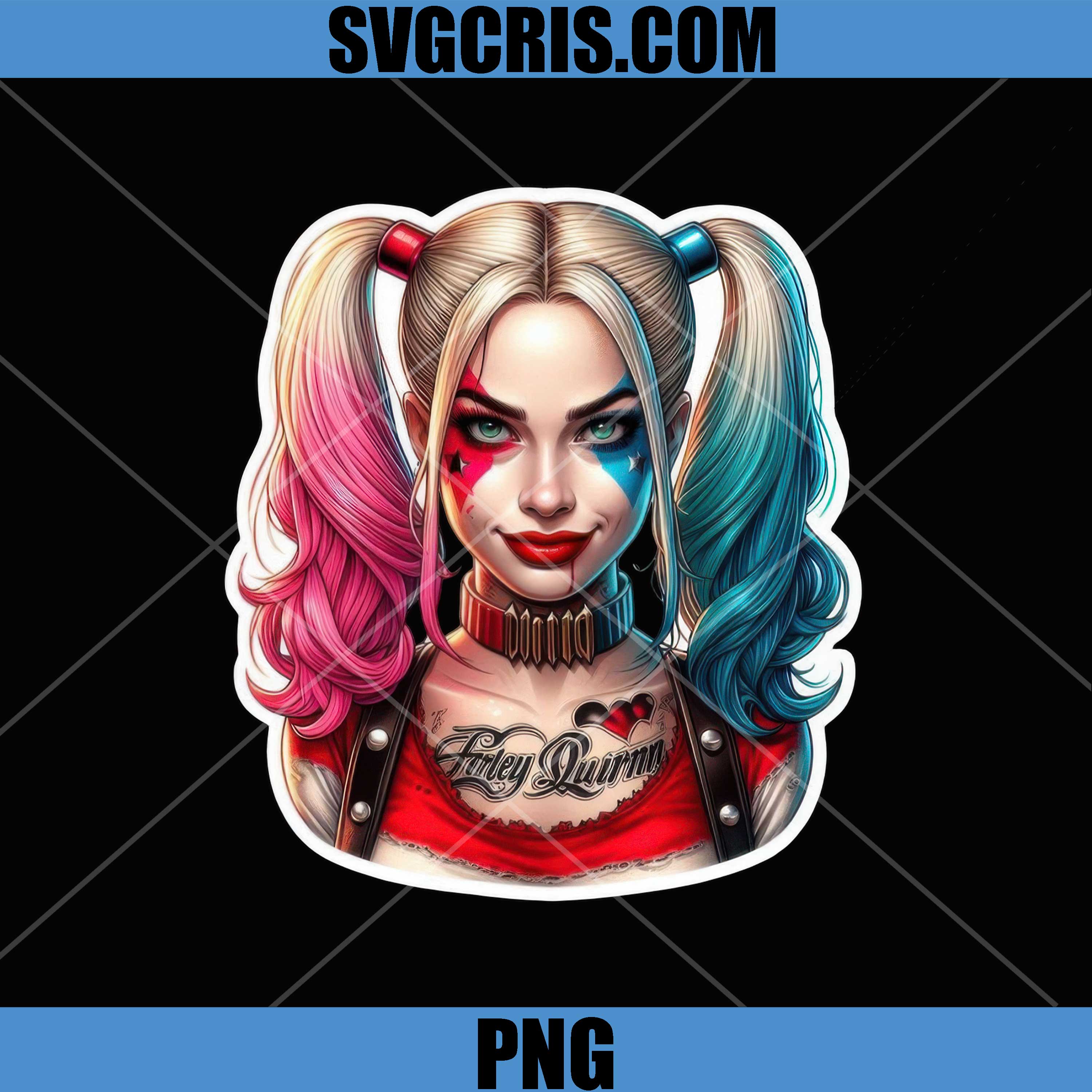 Harley Quinn Portrait PNG, Villain Harley Quinn PNG