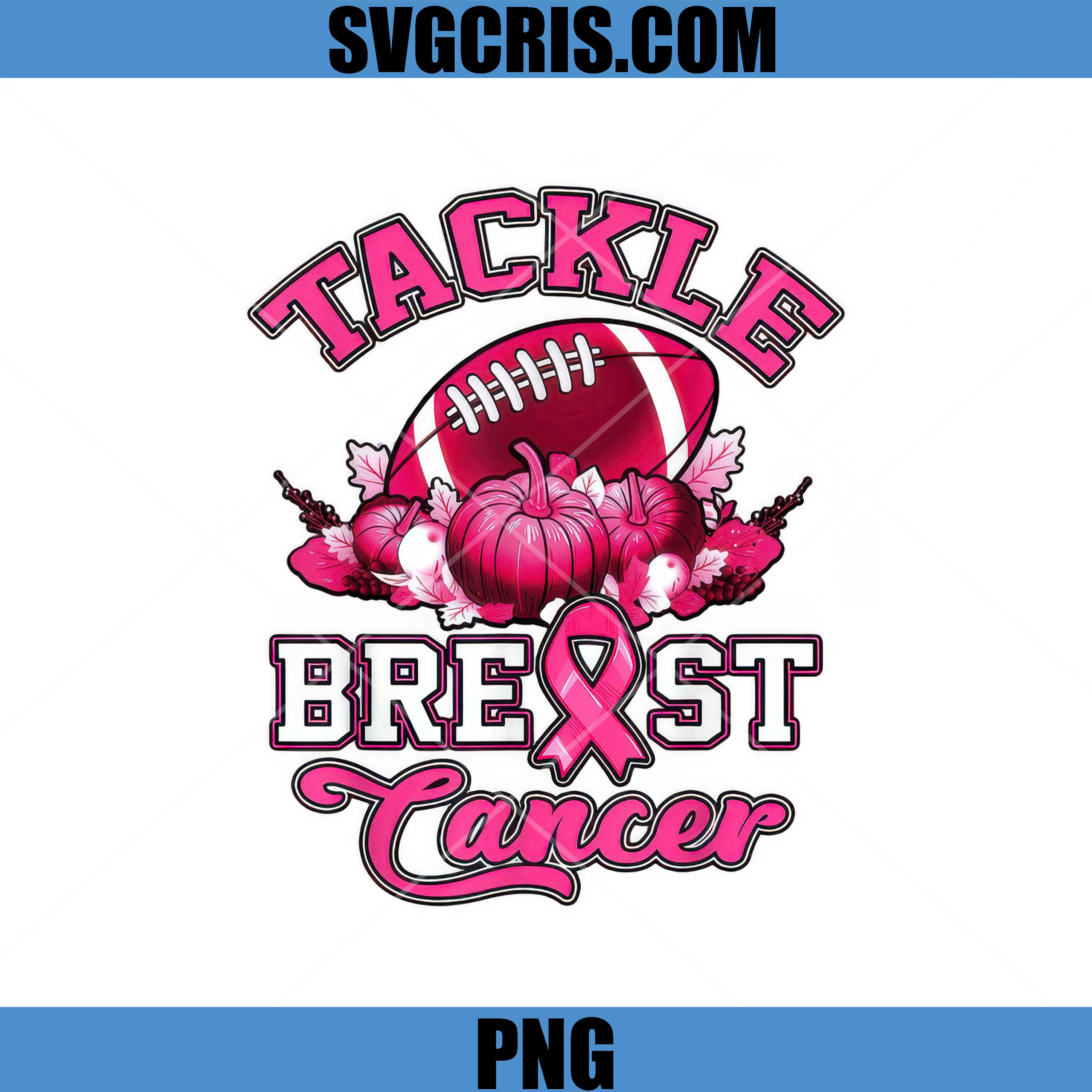 Tackle Breast Cancer Football PNG, Pink Ribbon Support PNG