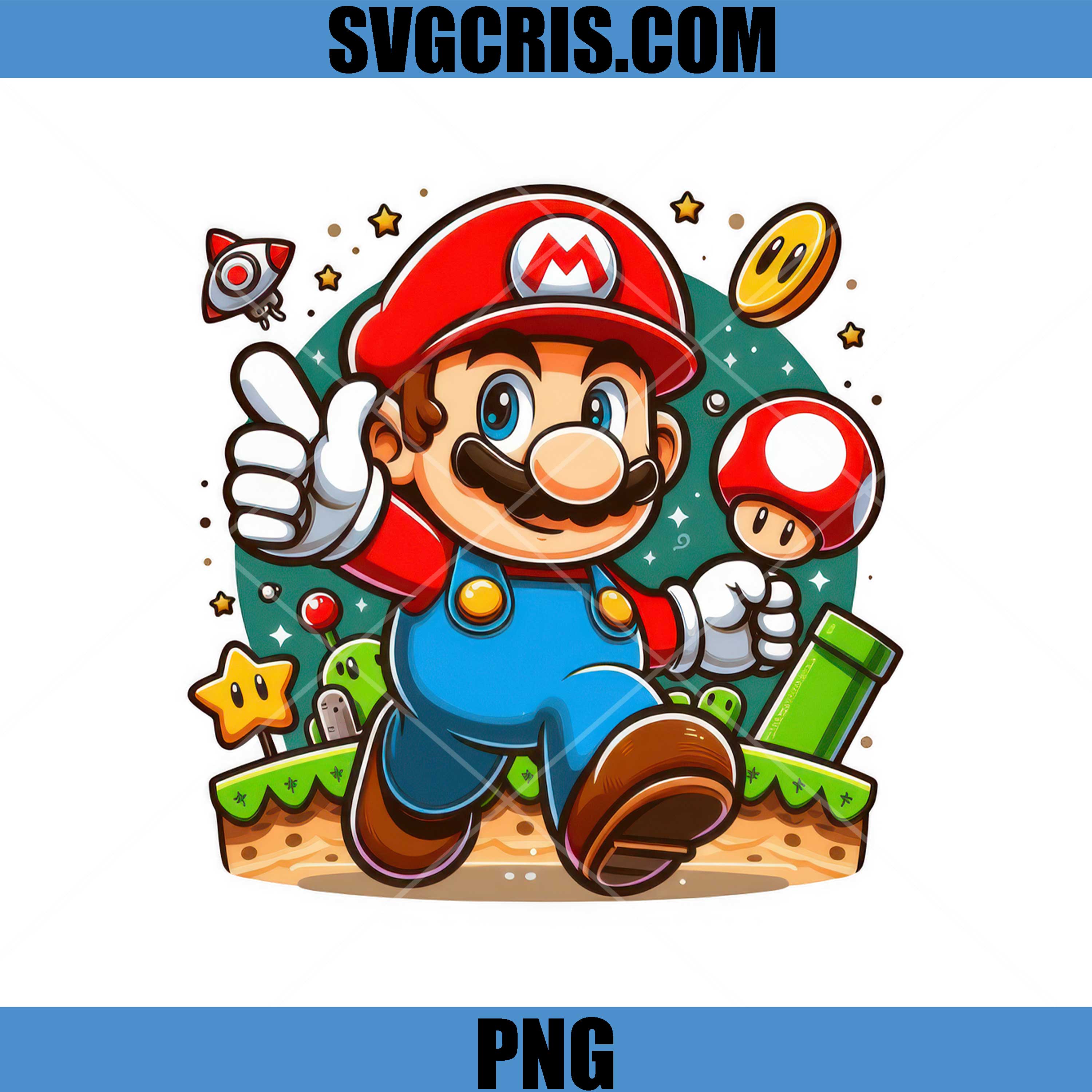 Mario Cute Character PNG, Mario Game Elements Art PNG