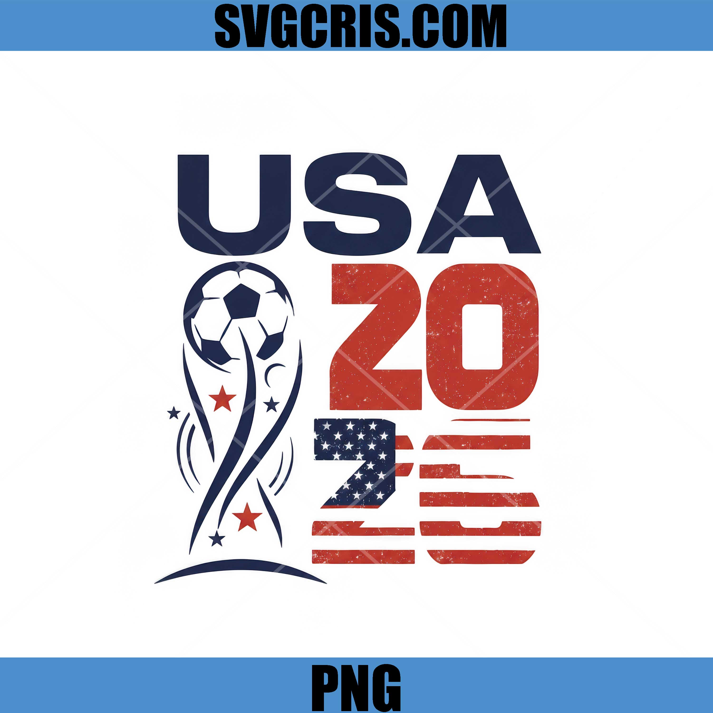 USA Soccer 2026 Design PNG, Patriotic Football Graphic PNG