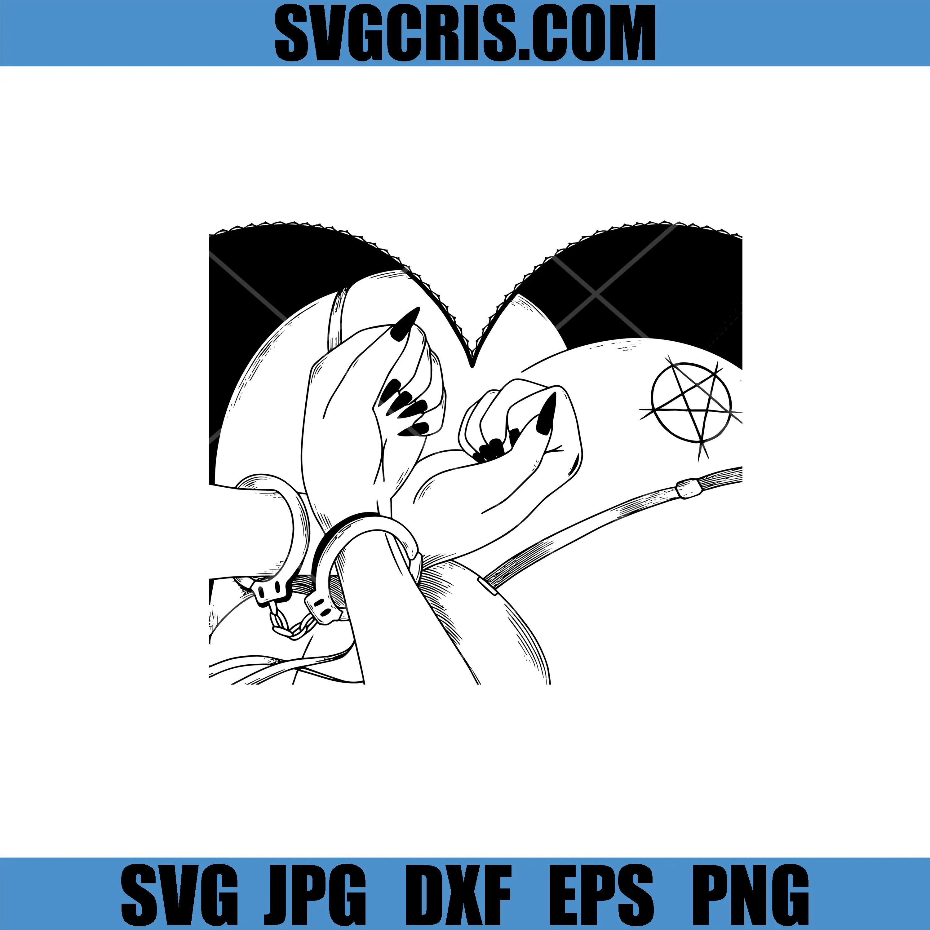 Dark Gothic Hands Forming Heart SVG, Handcuff Love Art SVG