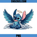 Angel Stitch Cute Cartoon Wings Design PNG, Kawaii Stitch Blue PNG