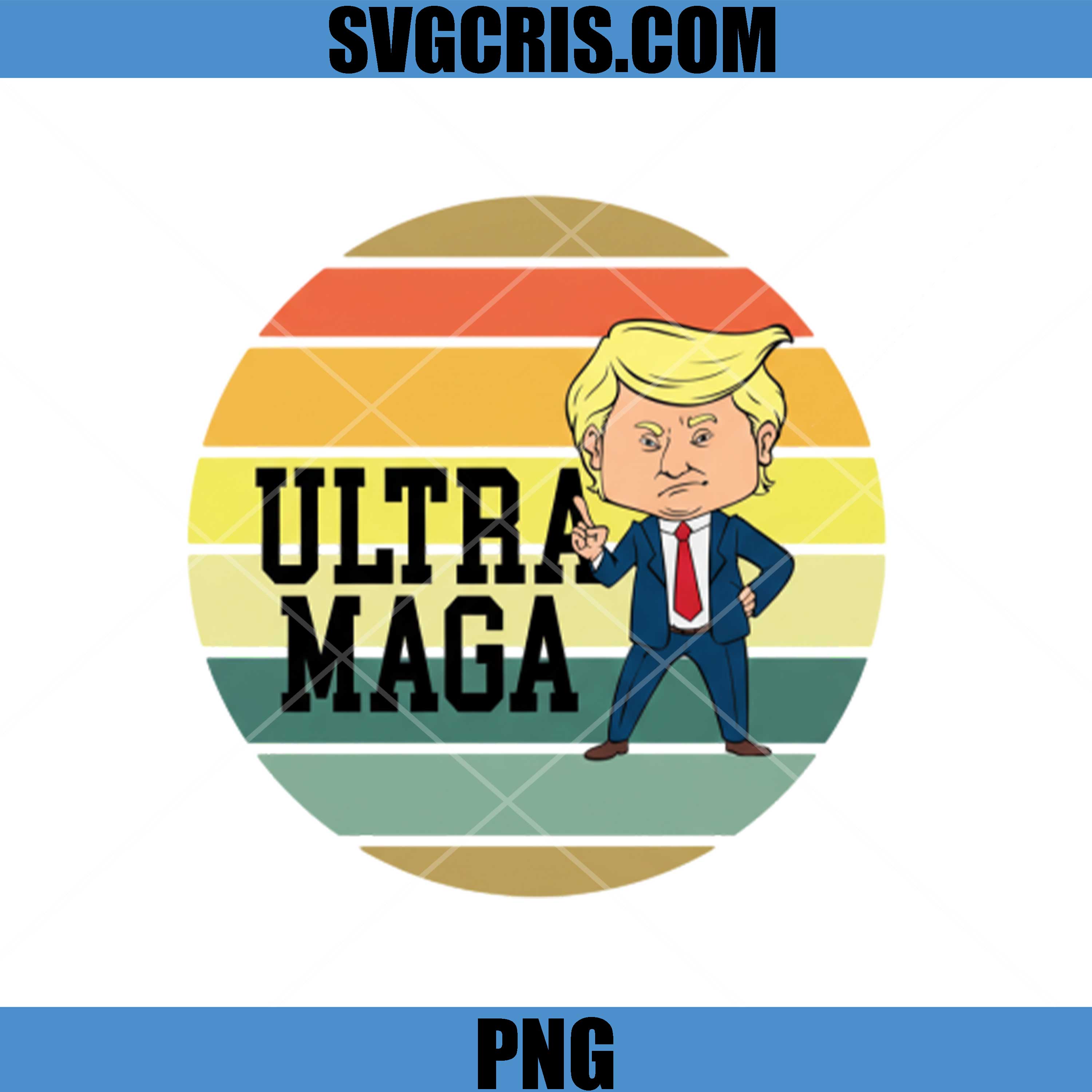 Ultra Maga PNG, Donald Trump Funny Design PNG, Trump Maga Cartoon PNG