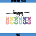 Happy Easter Text PNG, Cute Bunny Letters Design PNG
