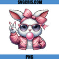 Cute Bunny With Pink Bow And Sunglasses PNG, Kawaii Rabbit PNG