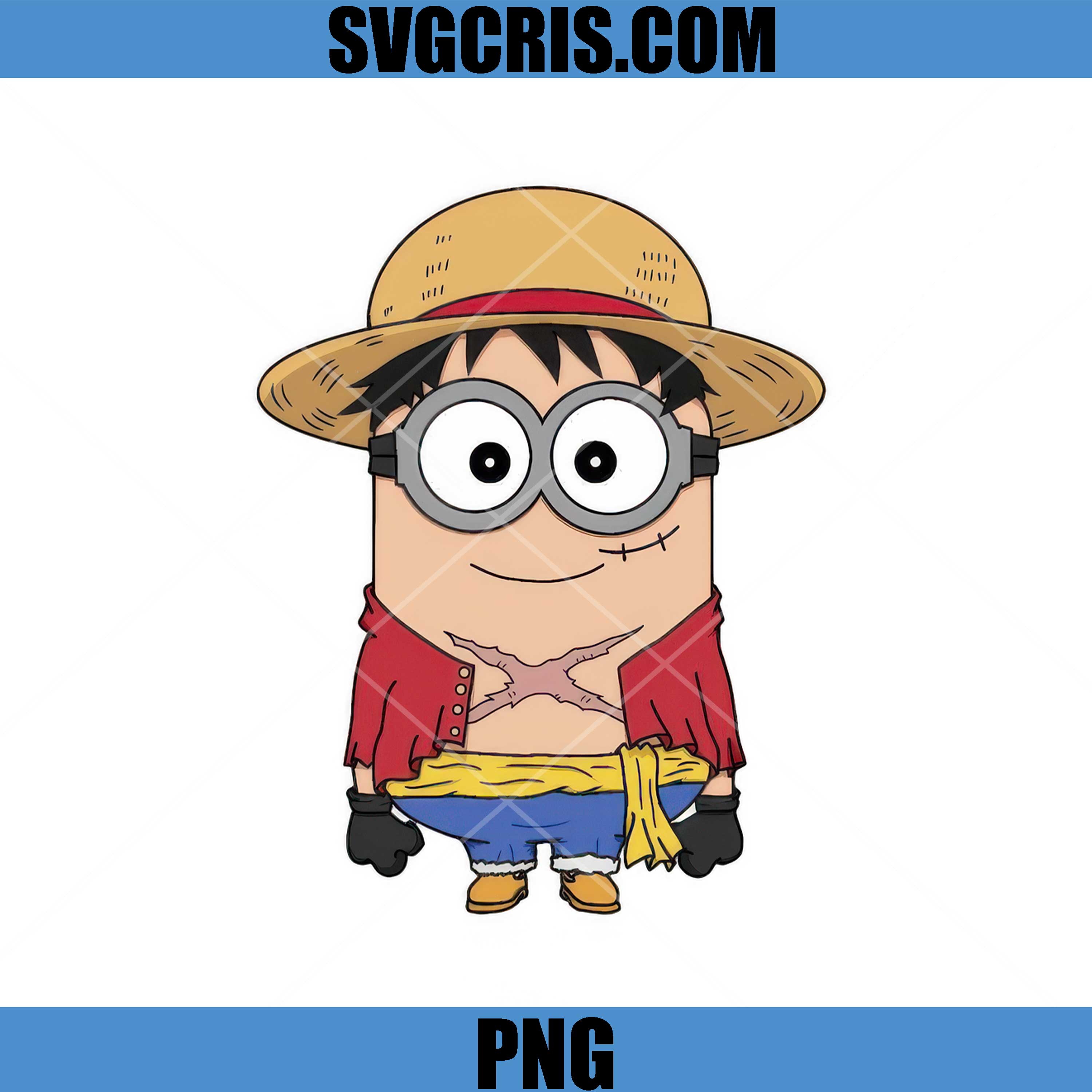 Minion Luffy One Piece PNG, Luffy One Piece Crossover Cute PNG