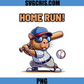 Home Run PNG, Baseball Capybara PNG, Funny Animal Player PNG