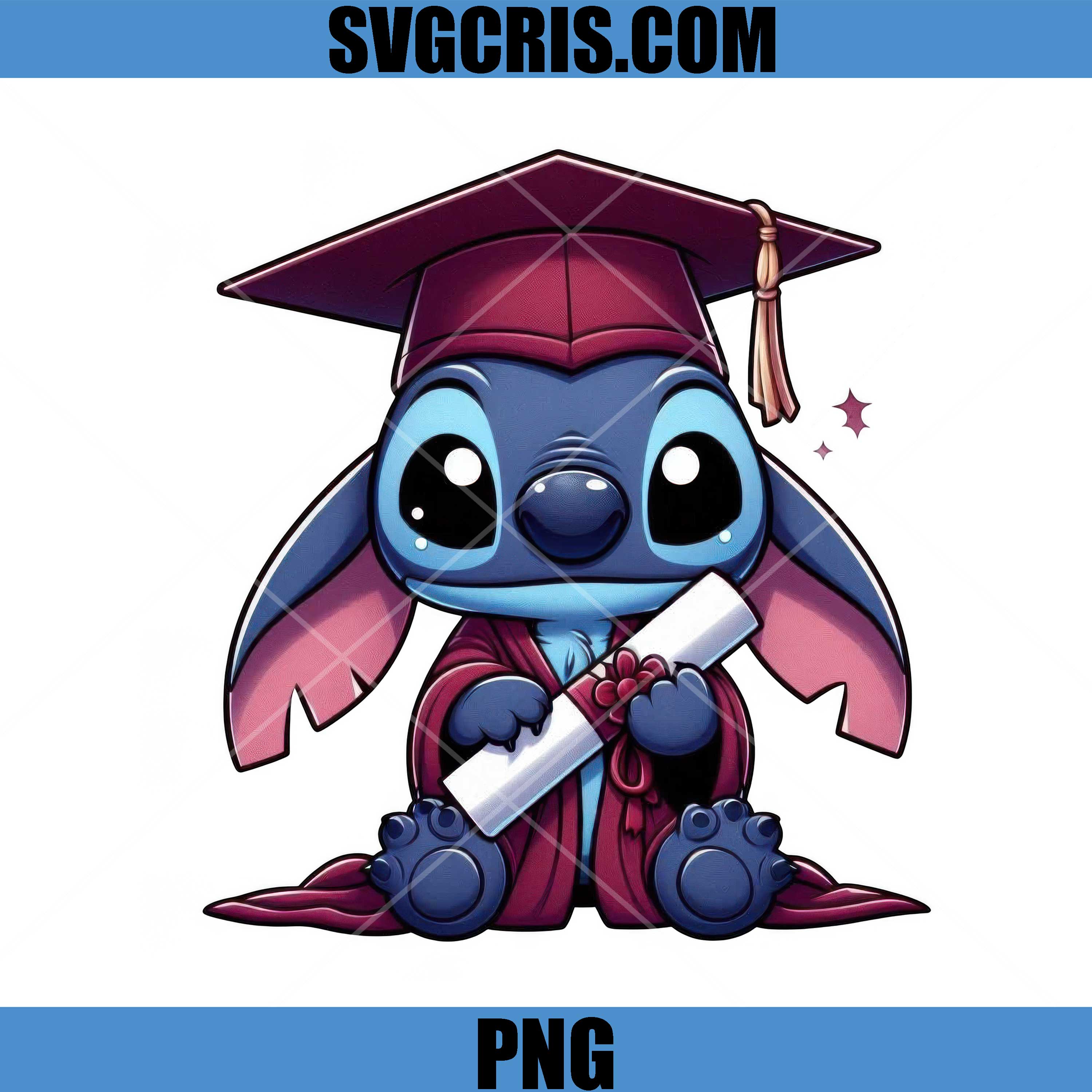 Stitch Graduation Cap Diploma Cute PNG, Stitch Graduation PNG