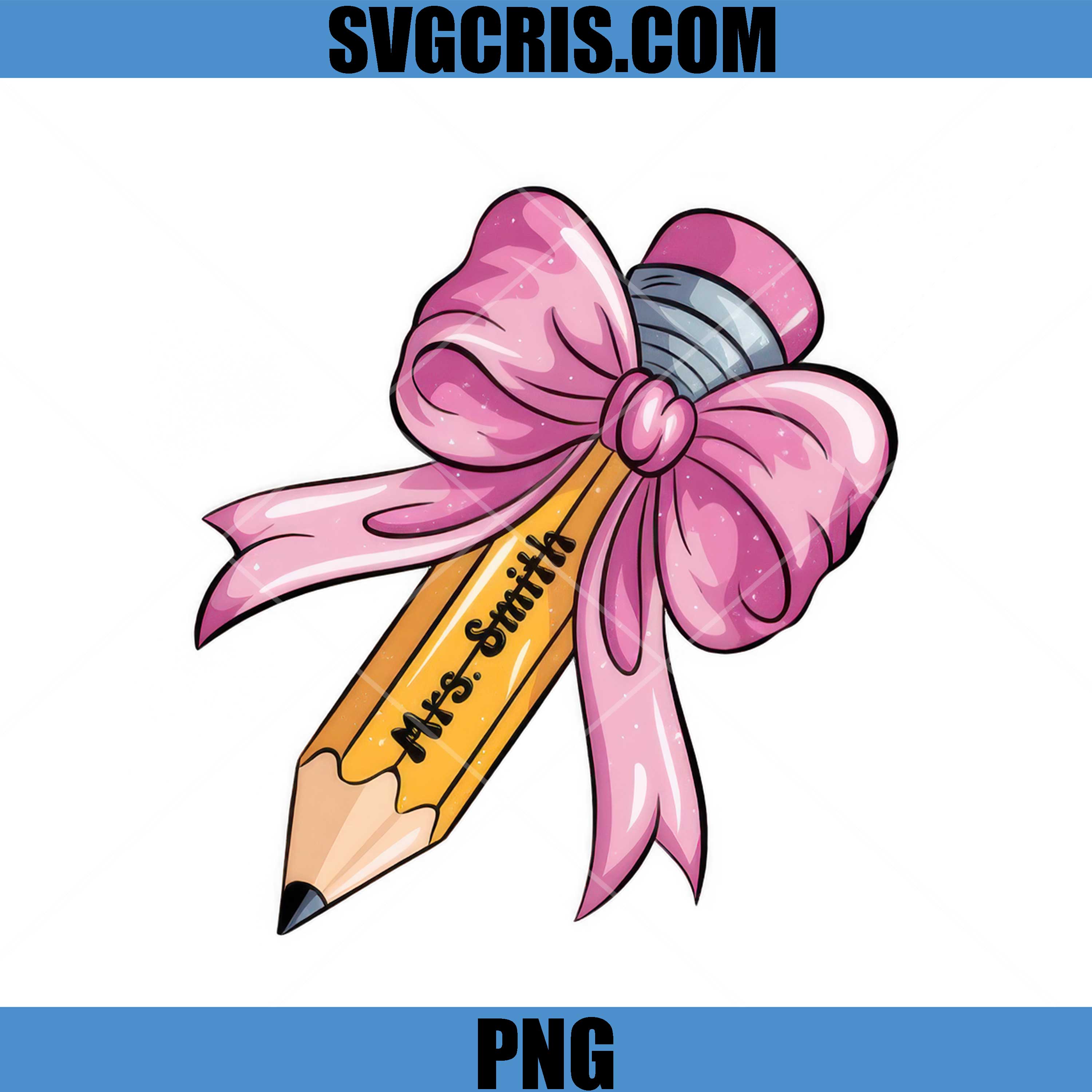 School Pencil Bow PNG, Pencil With Bow PNG