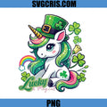 Lucky And Magical Unicorn With Shamrock Hat PNG, St Patricks Day Unicorn PNG