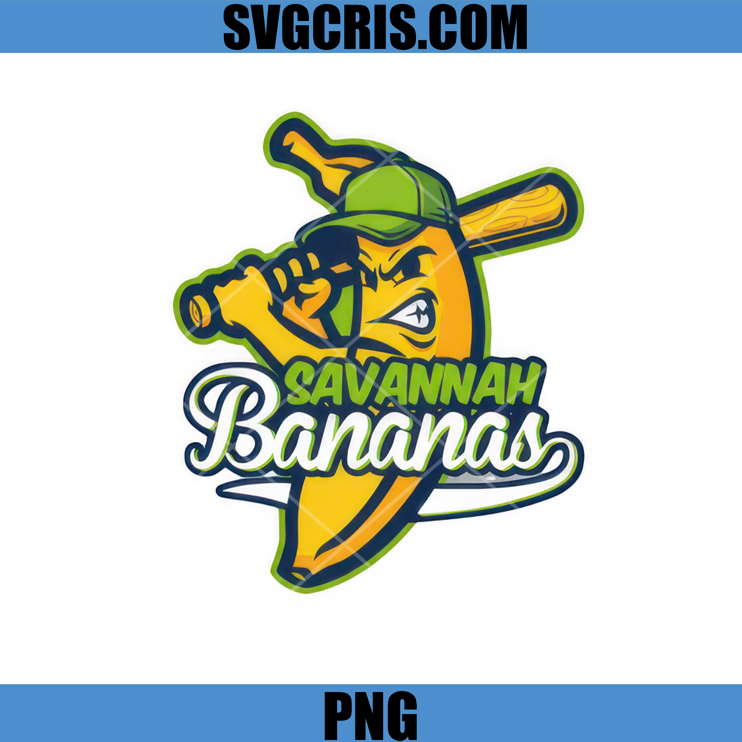 Savannah Bananas PNG, Baseball Banana Mascot Logo PNG