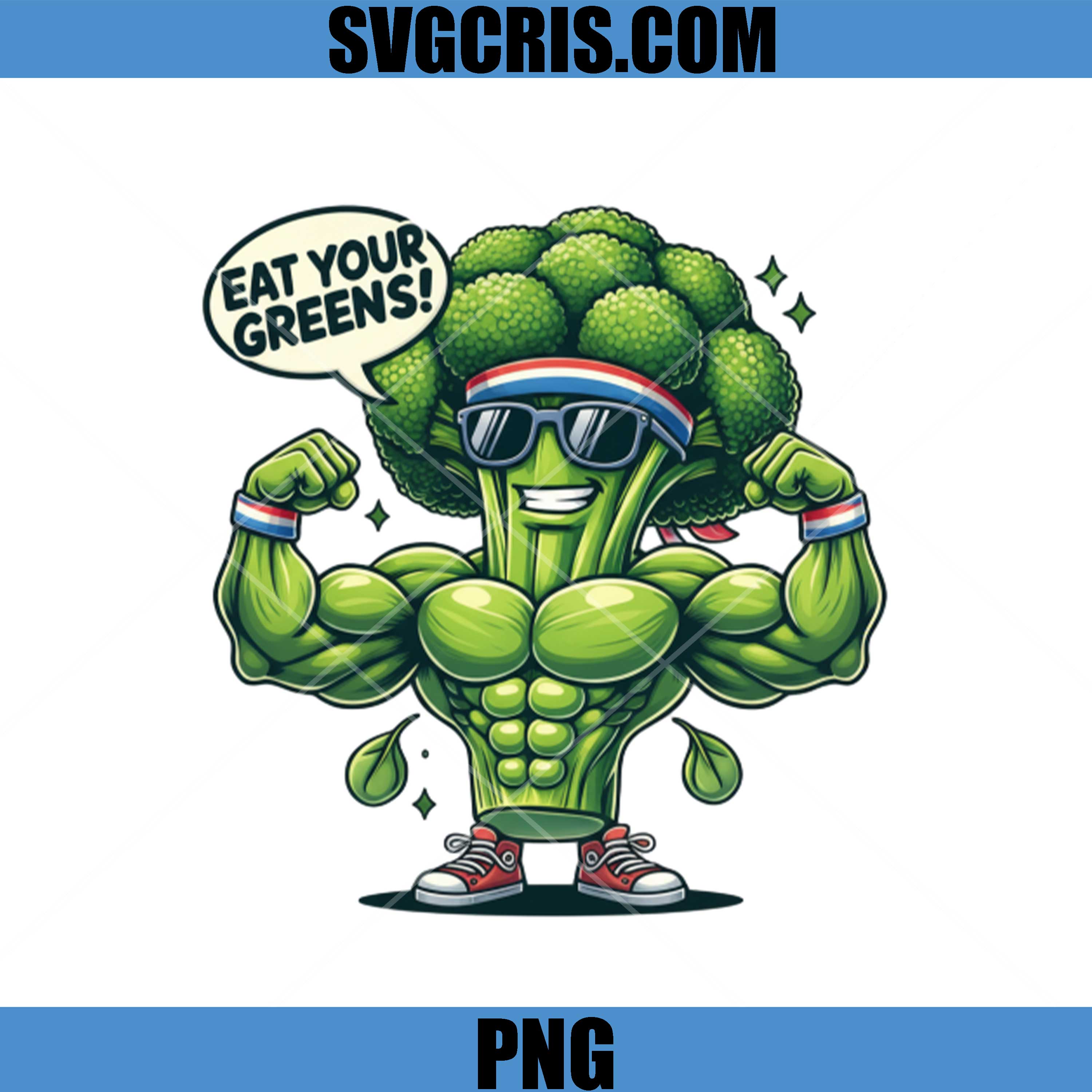Eat Your Greens PNG, Broccoli Gym Cartoon PNG, Funny Healthy Vegetable Fitness PNG