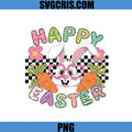Happy Easter Bunny PNG, Cute Rabbit Glasses Carrots PNG