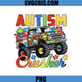 Autism Monster Truck PNG, Colorful Puzzle Crusher Truck PNG