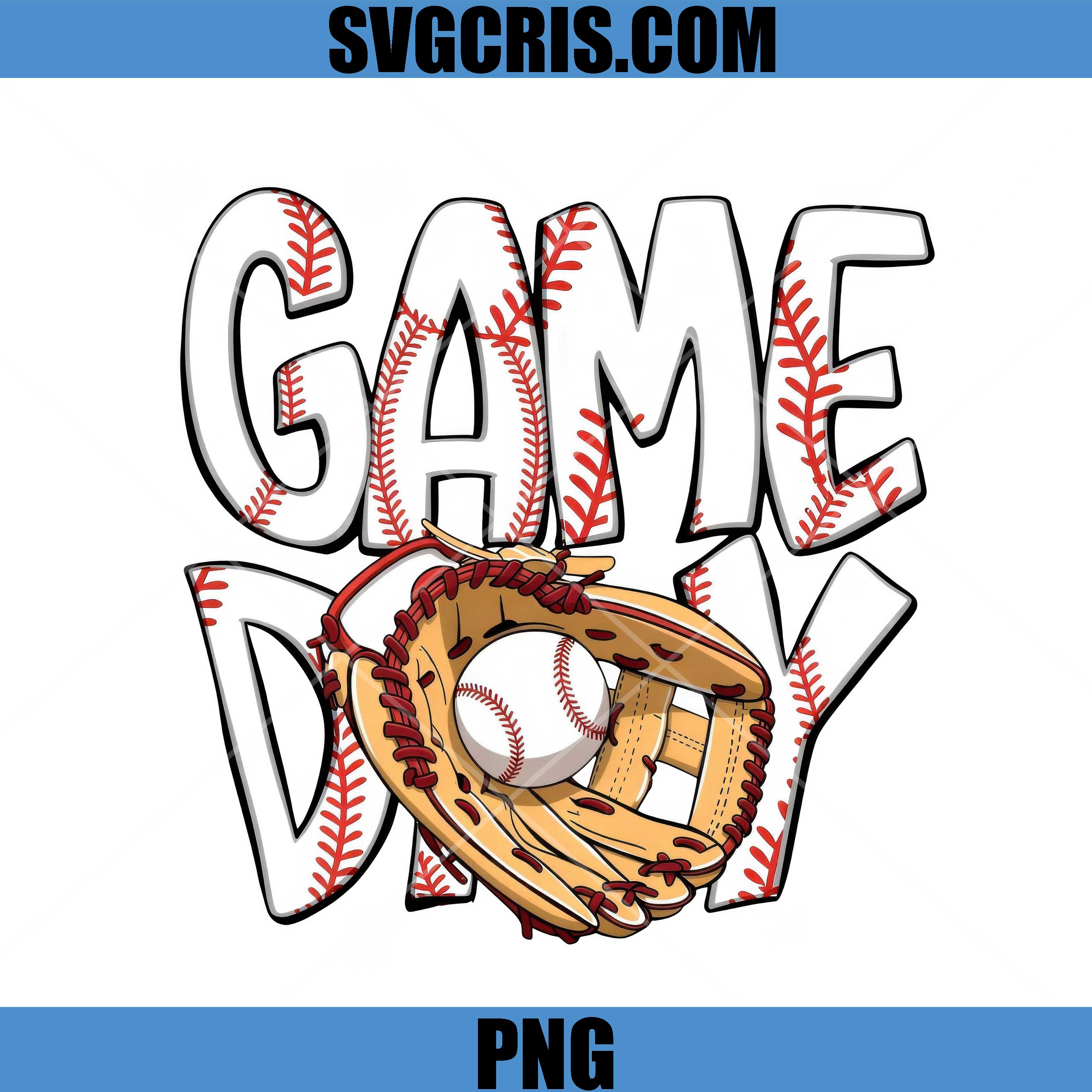 Game Day Baseball Glove And Ball Design PNG, Baseball Game Day PNG