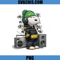Snoopy With Beanie And Boombox Graffiti Style PNG, Cool Music Cartoon Design PNG