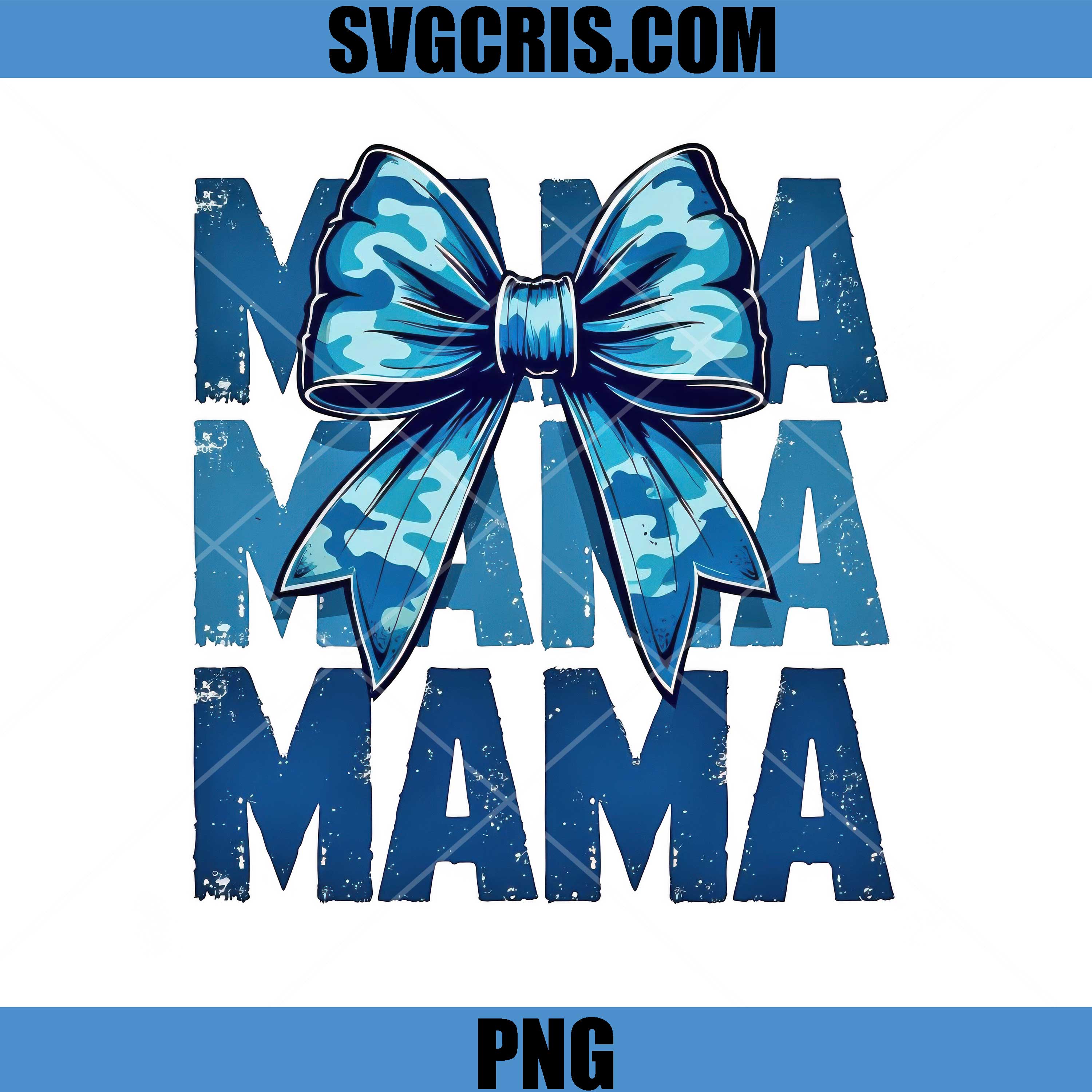 Mama Blue Bow Design Cute PNG, Blue Bow Mama PNG, Mothers Day PNG