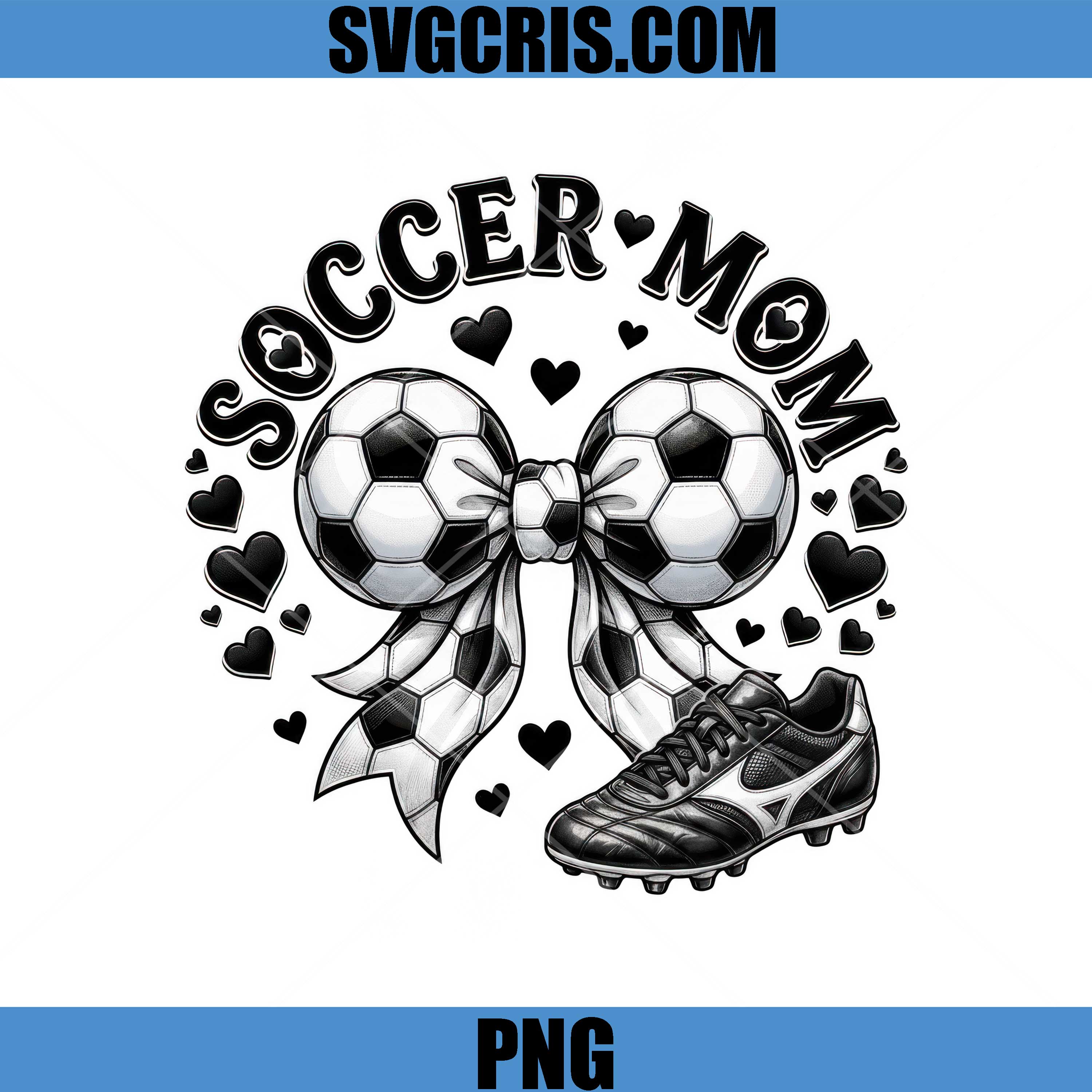 Soccer Mom Bow Design PNG, Football Mom Cute Graphic PNG