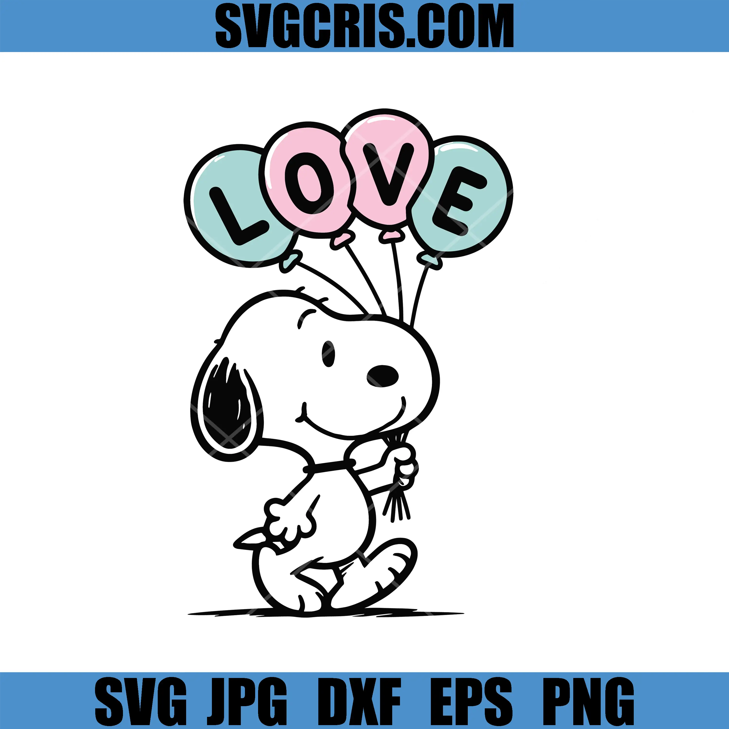 Love Balloon Dog SVG, Cute Valentine Character SVG