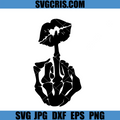 Skeleton Hand Middle Finger SVG, Funny Skull Bone Gesture SVG