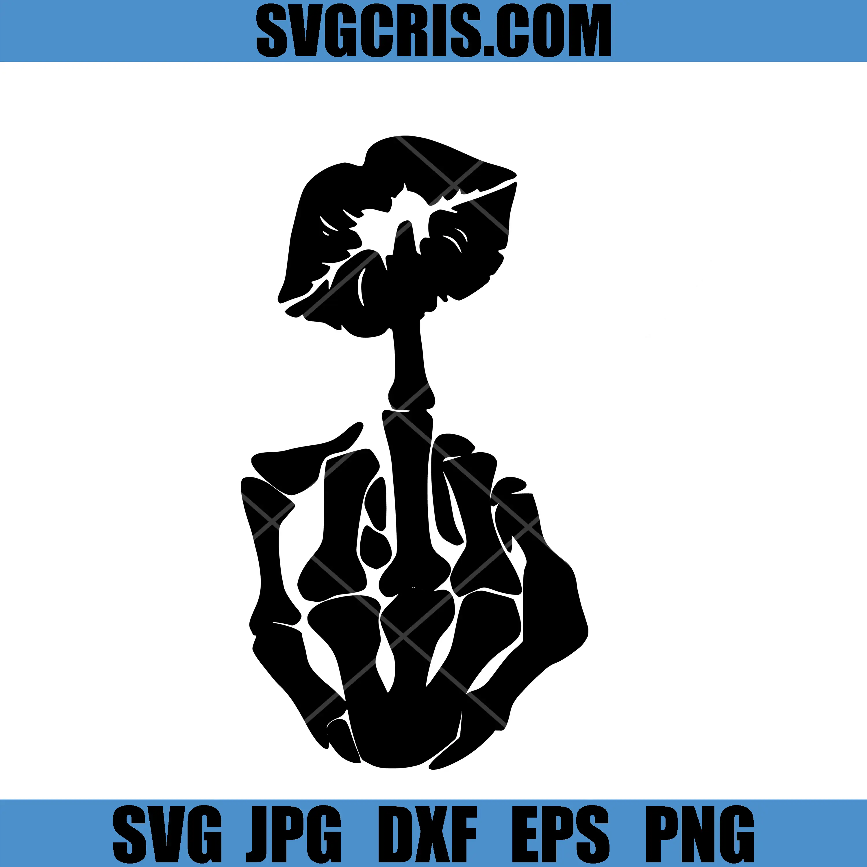 Skeleton Hand Middle Finger SVG, Funny Skull Bone Gesture SVG