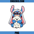 Stitch Holding Puppy Cute PNG, Cartoon Blue Alien With Dog PNG