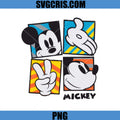 Mickey Mouse Color Block Style PNG, Retro Disney Art PNG