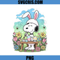 Snoopy Easter Bunny Painting Eggs PNG, Peanuts Snoopy Easter PNG