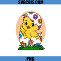 Cute Chick Hatching Egg PNG, Easter Baby Chick Flowers PNG