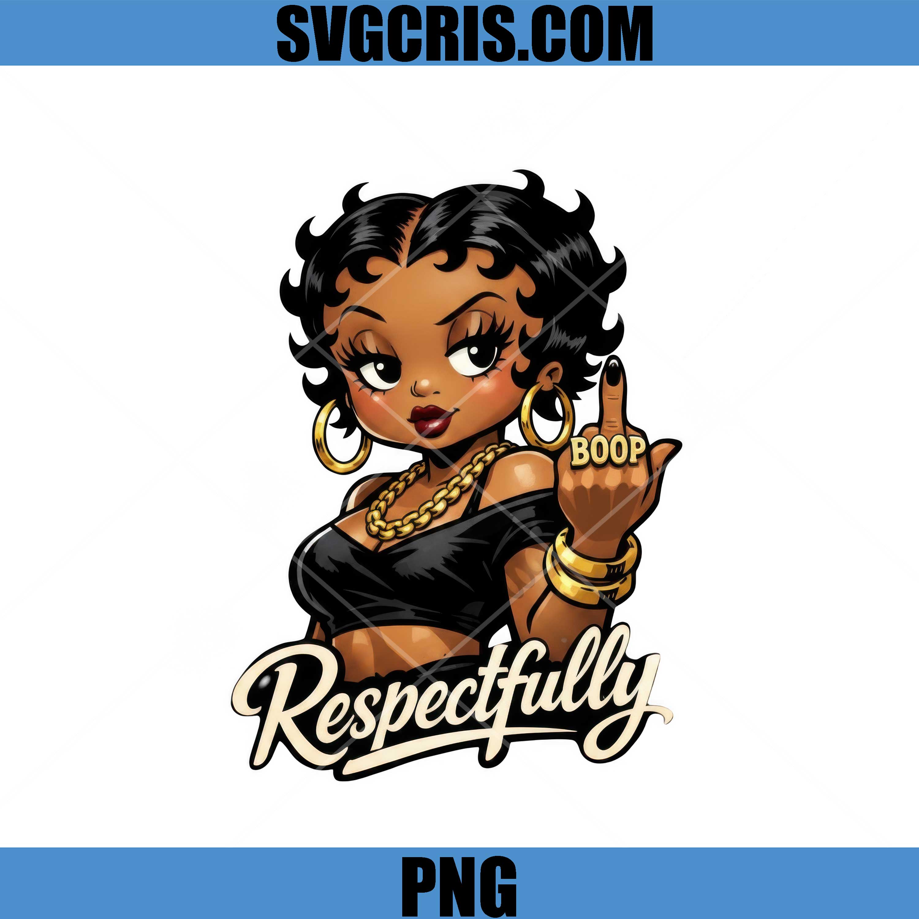 Respectfully Boop PNG, Cute Retro Girl Attitude PNG