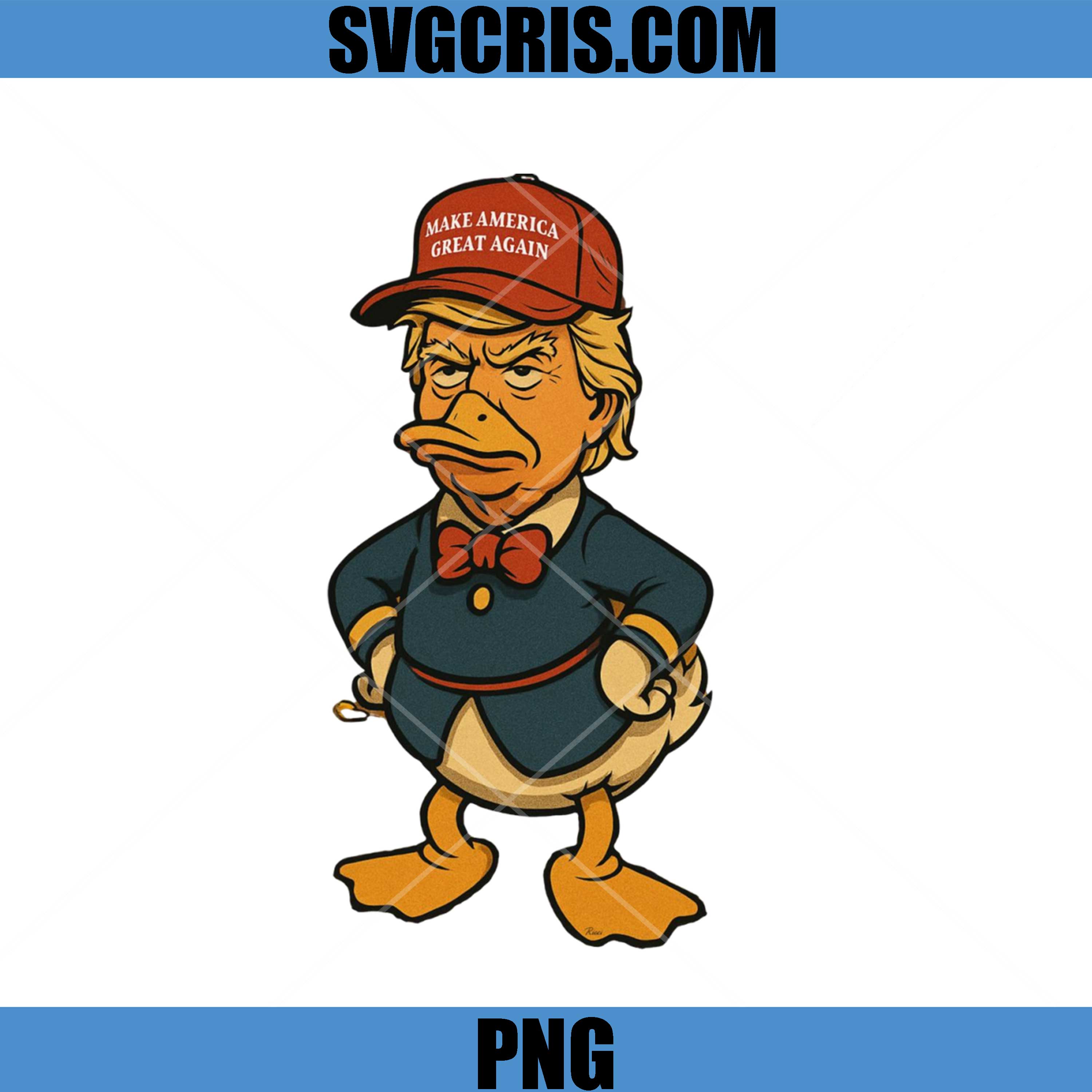 Funny Trump Duck Cartoon PNG, Make America Great Again Duck PNG