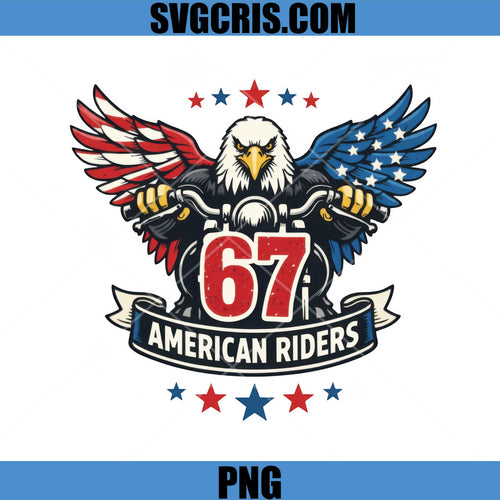 American Riders 67 Eagle PNG, Patriotic Biker USA Flag PNG