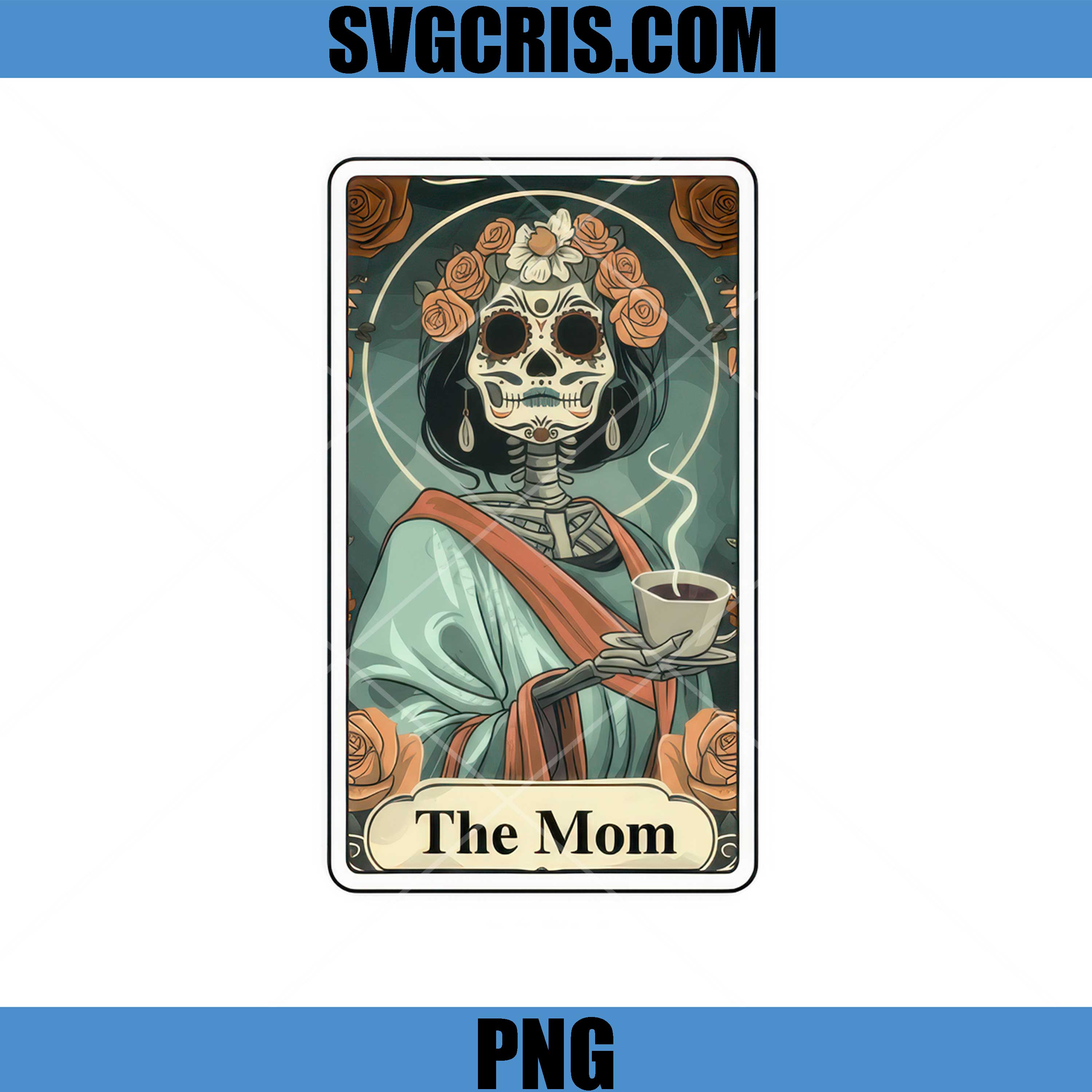 The Mom Skeleton Tarot Card PNG, Vintage Gothic Mom PNG