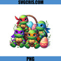 Cute Ninja Turtles Easter PNG, TMNT With Eggs Basket PNG