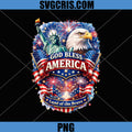 God Bless America Patriotic PNG, Eagle Statue Fireworks USA Design PNG